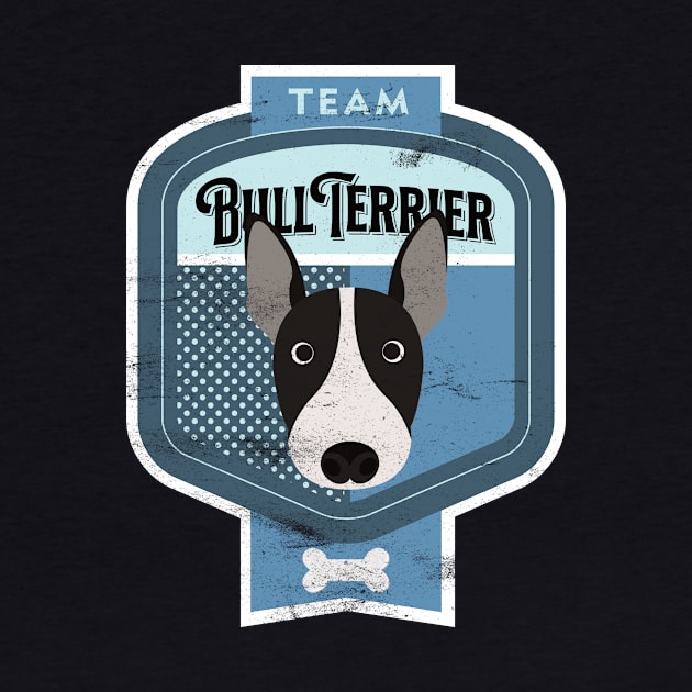 Team Bull Terrier - Distressed English Bull Terrier Beer Label Design by DoggyStyles